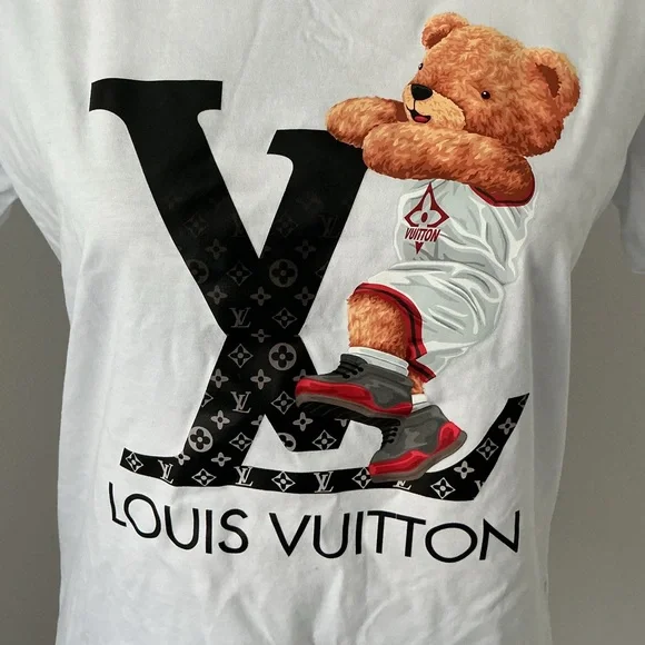 Louis Vuitton White Tee with Bear Graphic - Picture 2 of 10